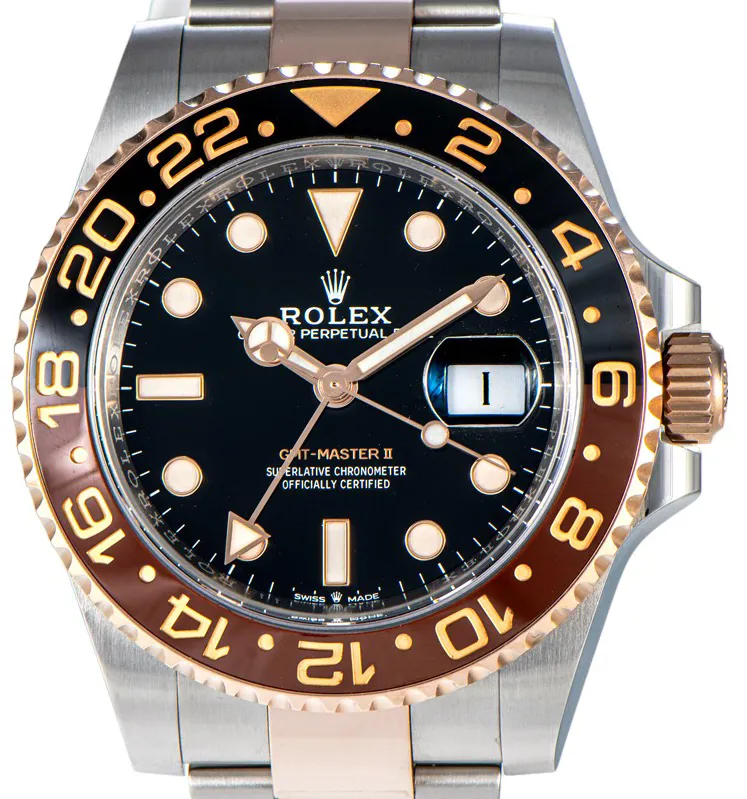 Rolex GMT-Master II 126711CHNR 40mm Ceramic and Rose gold and Stainless steel and 18k rose gold Black