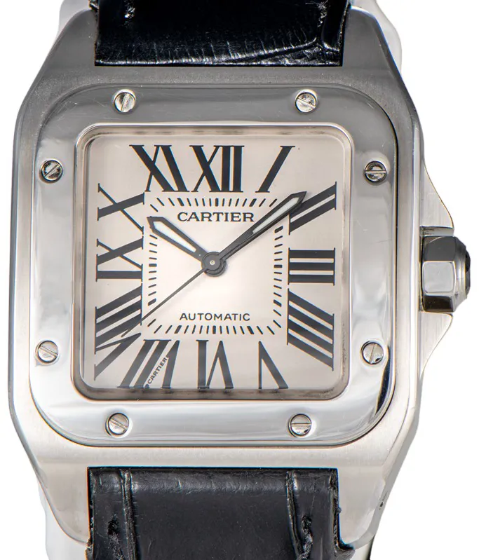 Cartier Santos 100 2878 33mm Stainless steel White