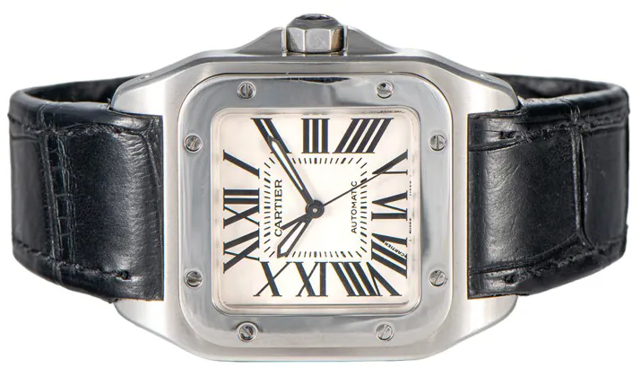 Cartier Santos 100 2878 33mm Stainless steel White 3