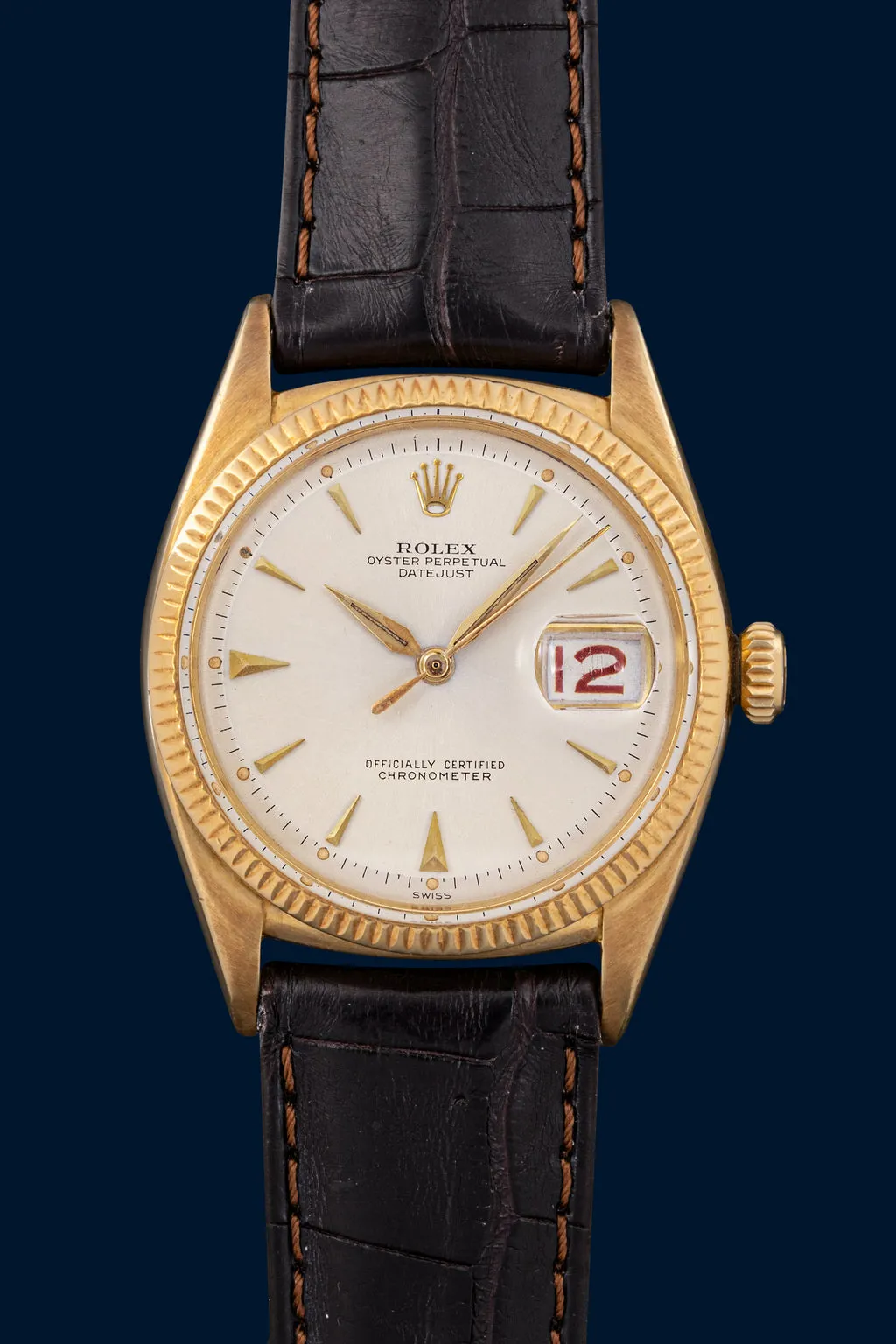 Rolex Datejust 6305 36mm Yellow gold Silver