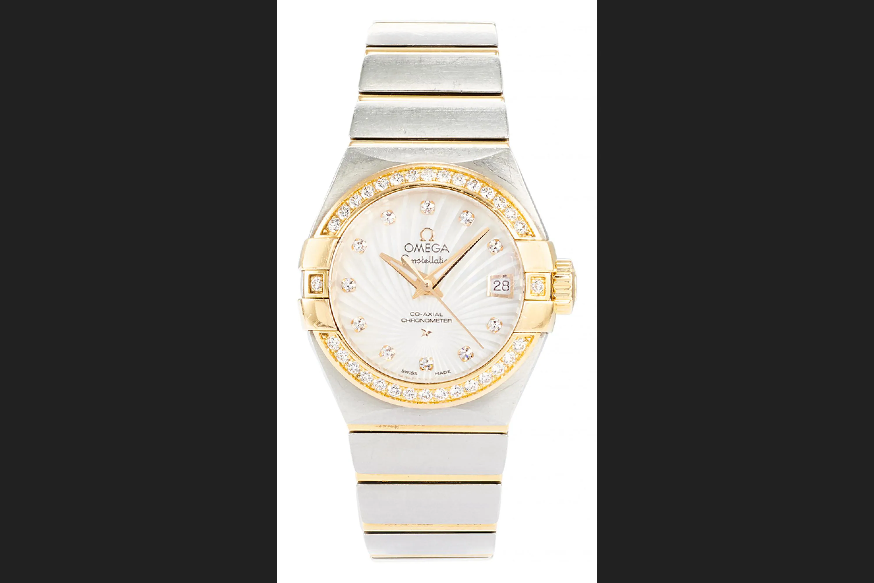 Omega Constellation 27mm Rose gold, stainless steel and diamonds Mother-of-pearl