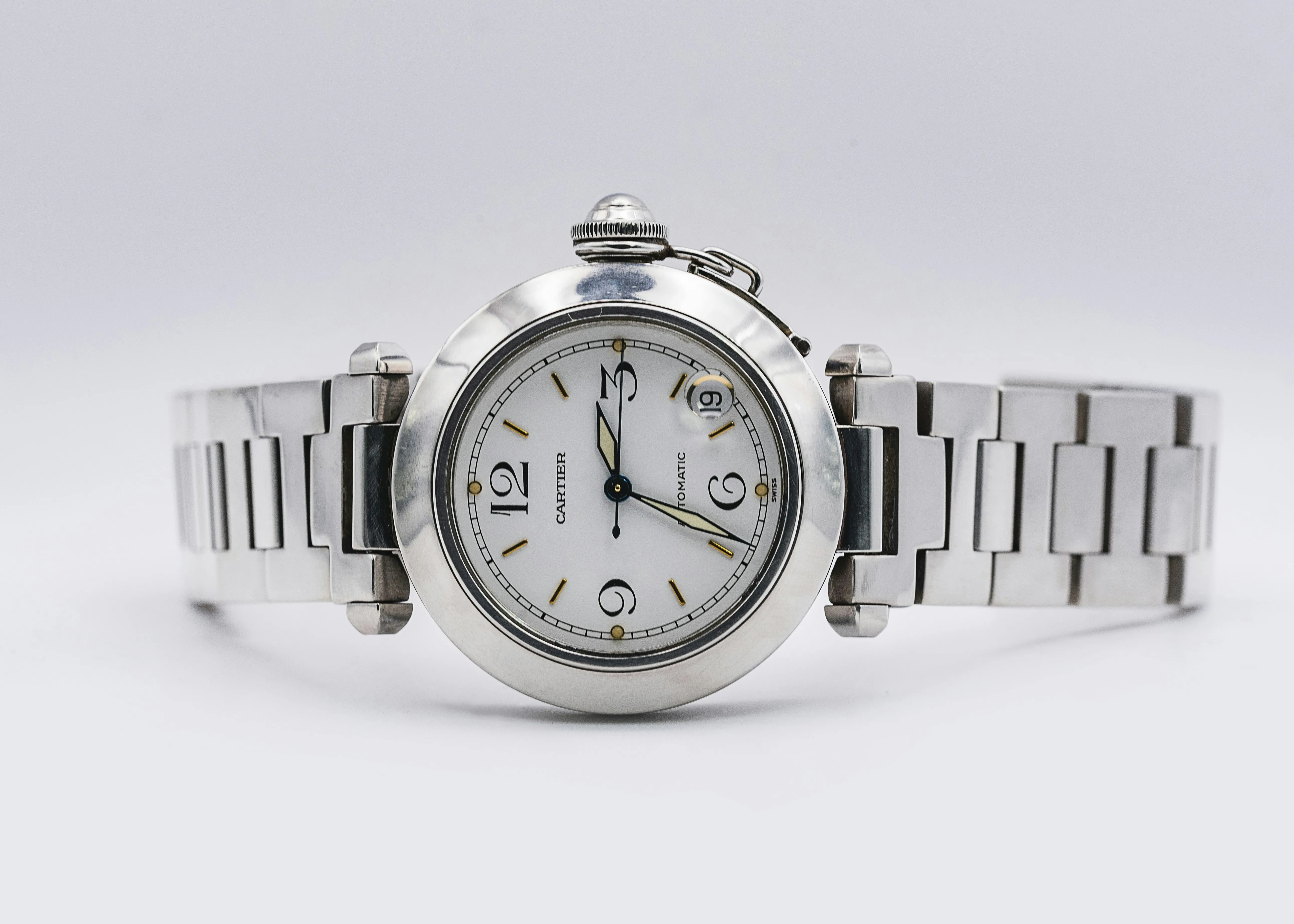 Cartier Pasha C W31015M7 35mm Stainless steel White