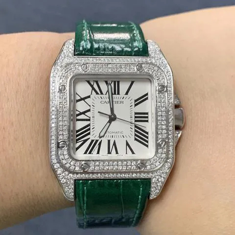 Cartier Santos 100 2878 33mm Stainless steel Mother-of-pearl