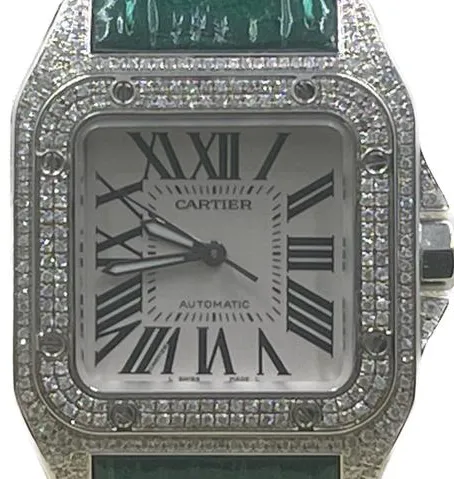 Cartier Santos 100 2878 33mm Stainless steel Mother-of-pearl 3