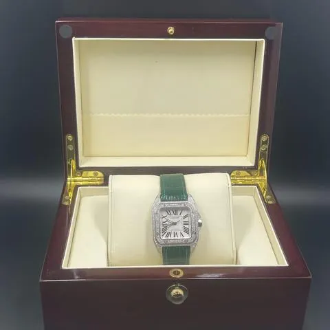 Cartier Santos 100 2878 33mm Stainless steel Mother-of-pearl 4