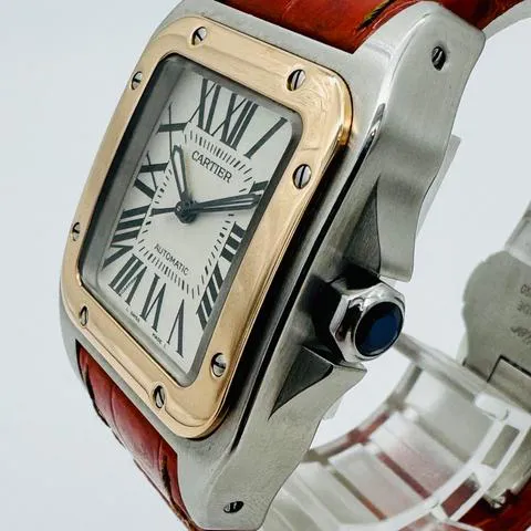 Cartier Santos 100 2878 33mm Yellow gold and Stainless steel White 1