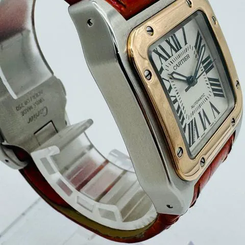 Cartier Santos 100 2878 33mm Yellow gold and Stainless steel White 2