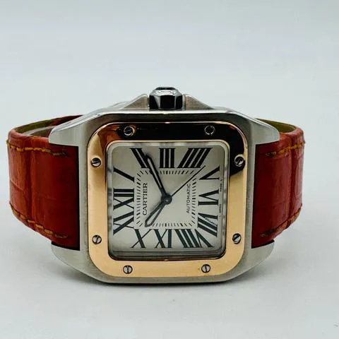 Cartier Santos 100 2878 33mm Yellow gold and Stainless steel White 3