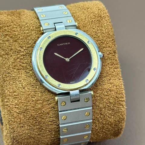 Cartier Santos 8191 32mm Yellow gold and Stainless steel Bordeaux