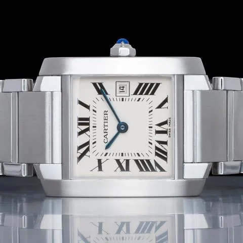 Cartier Tank Française W51011Q3 25mm Stainless steel White