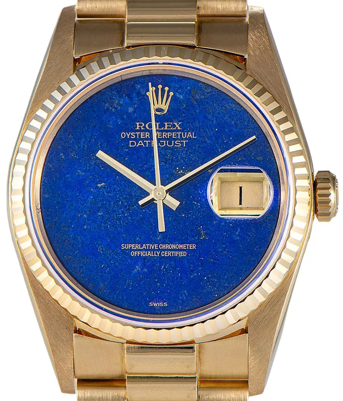 Rolex Datejust 36 16018 36mm Yellow gold Lapis lazuli