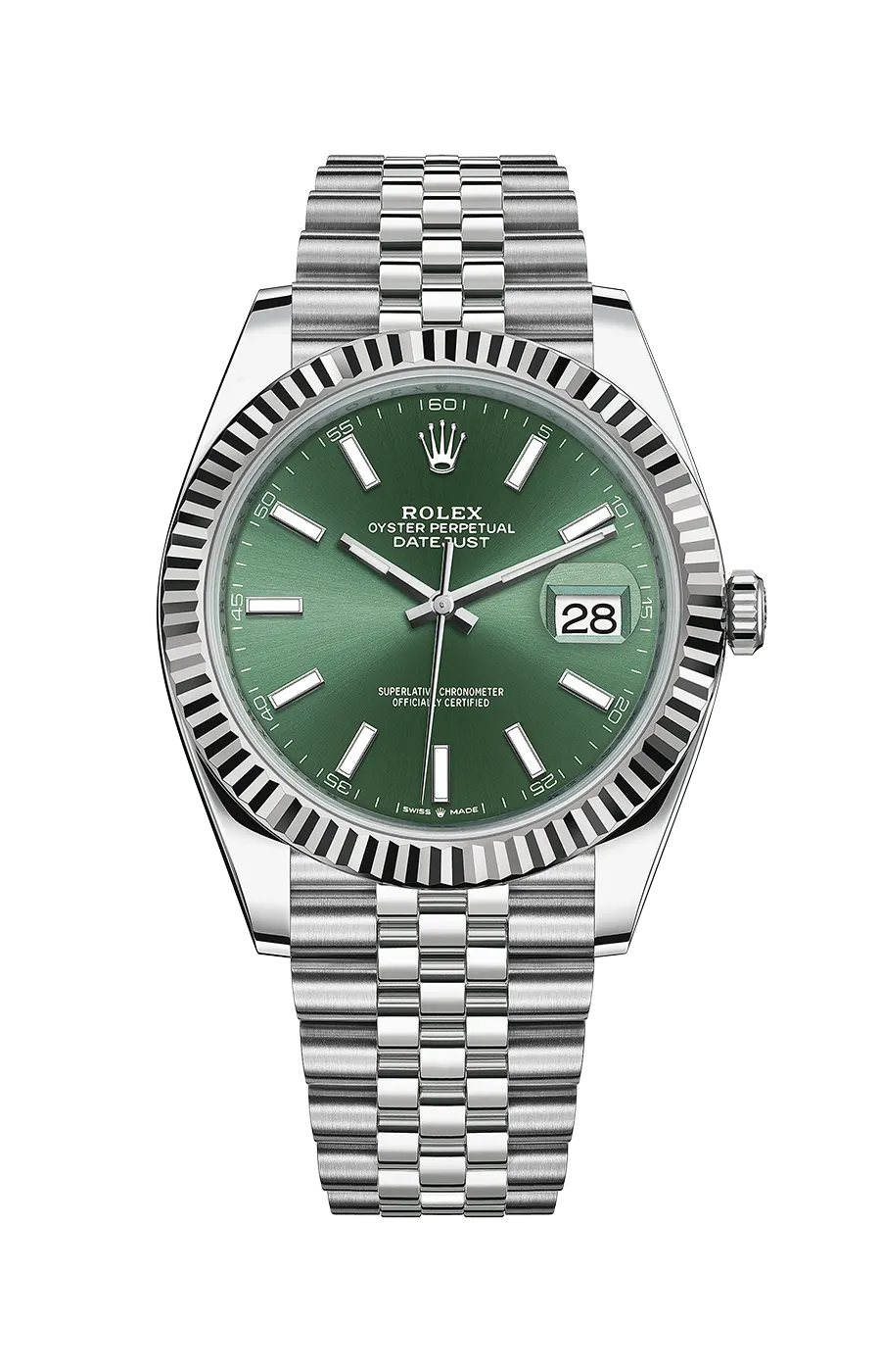 Rolex Datejust 41 126334-0028 41mm White gold and Oystersteel Green