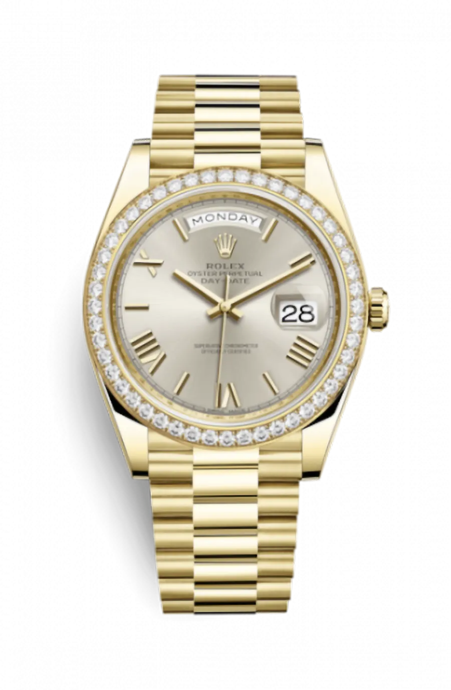 Rolex Day-Date 228348RBR-0007 40mm 18k yellow gold Silver