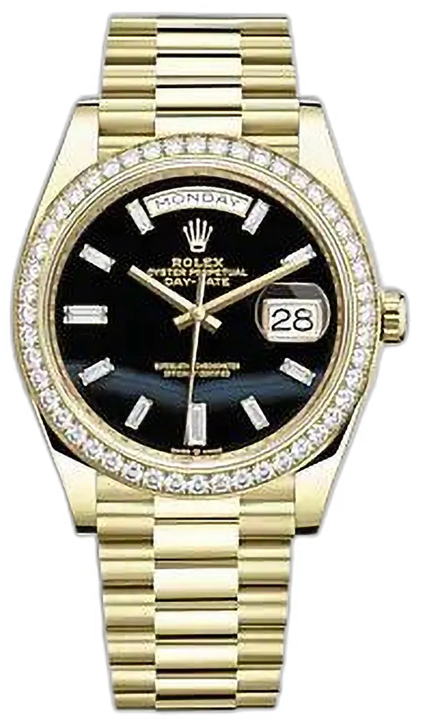 Rolex Day-Date 228348RBR-0039 40mm 18k yellow gold Black