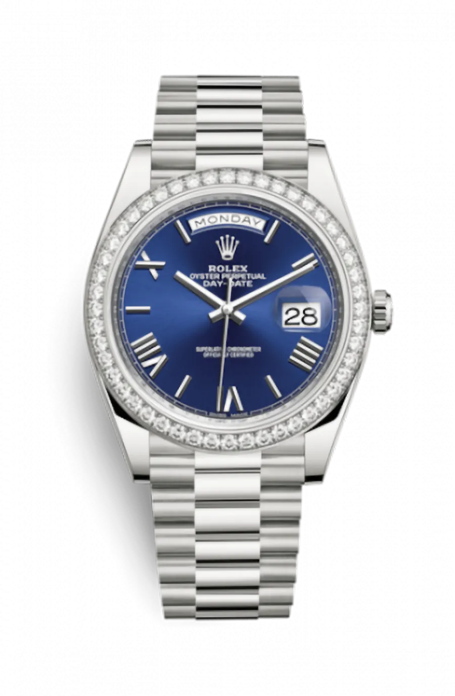 Rolex Day-Date 228349RBR-0005 40mm 18k white gold Blue