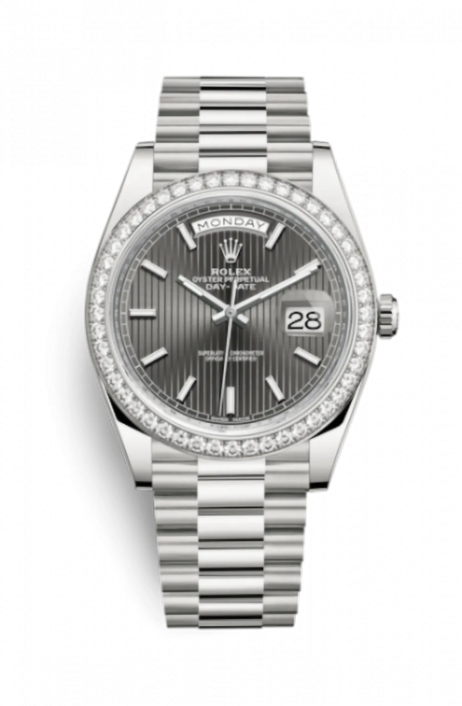 Rolex Day-Date 228349RBR-0008 40mm White gold Gray