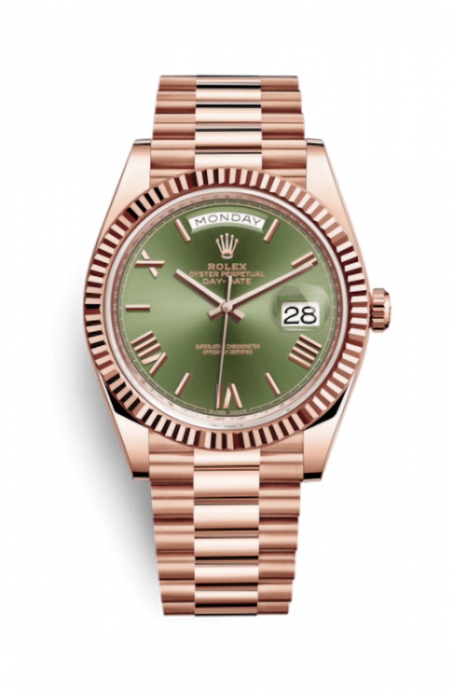 Rolex Day-Date 40 228235-0025 40mm Everose gold Green