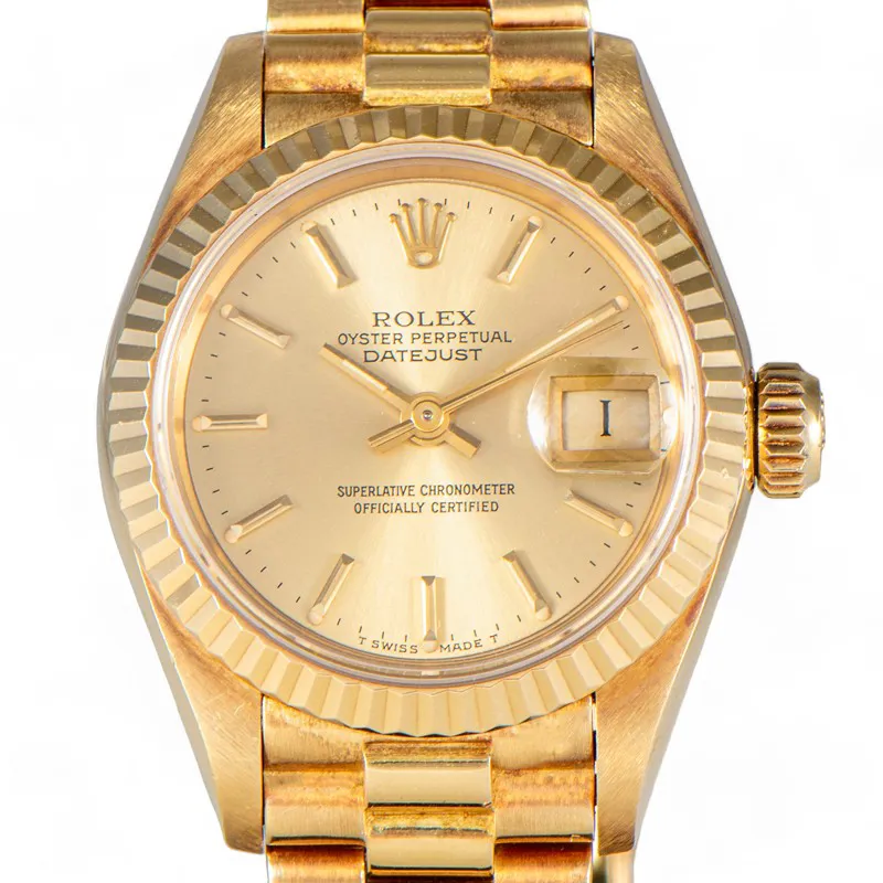 Rolex Lady-Datejust 69178 26mm Yellow gold Champagne