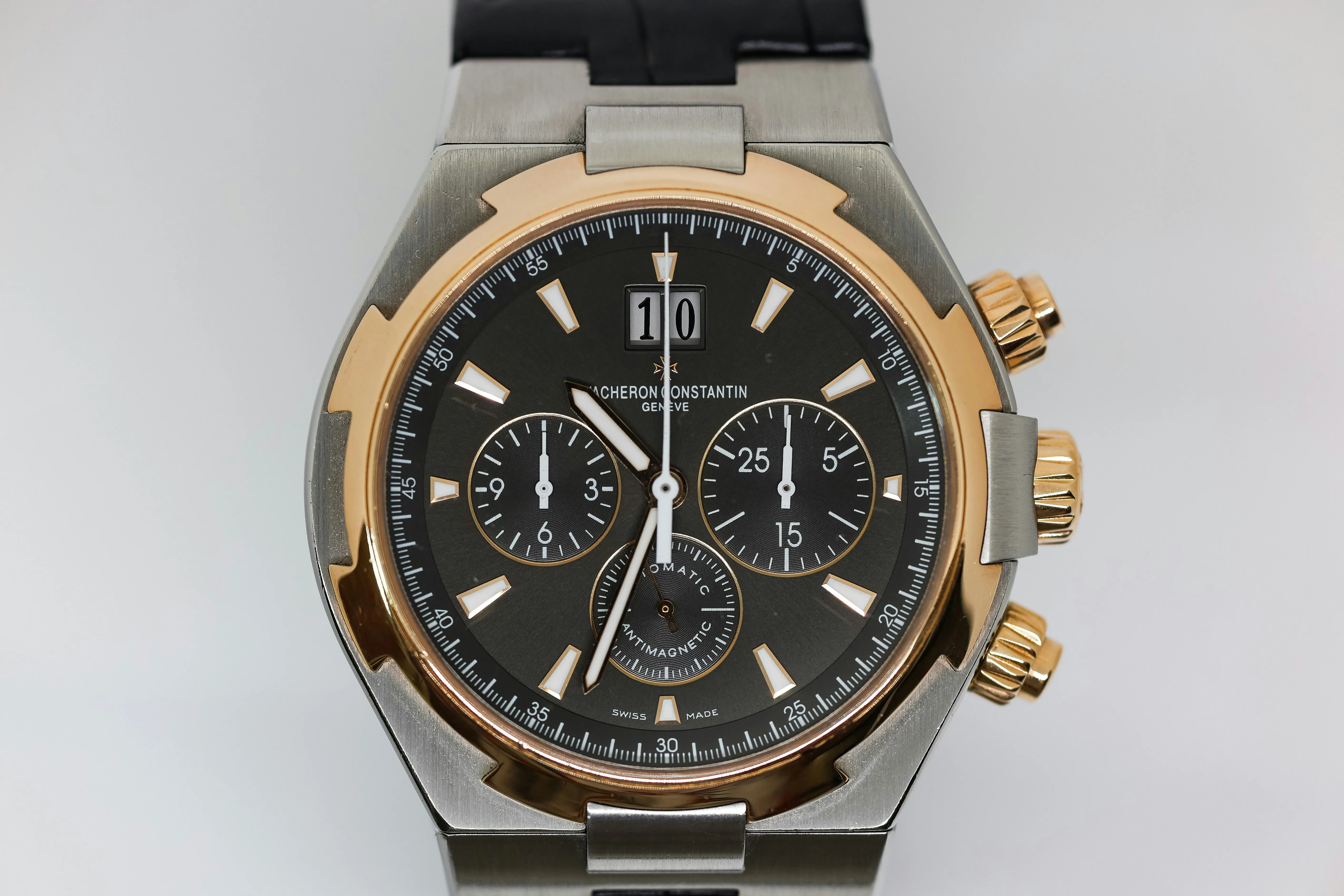 Vacheron Constantin Overseas Chronograph 49150/000M-9338 42mm Rose gold and Stainless steel Black 14