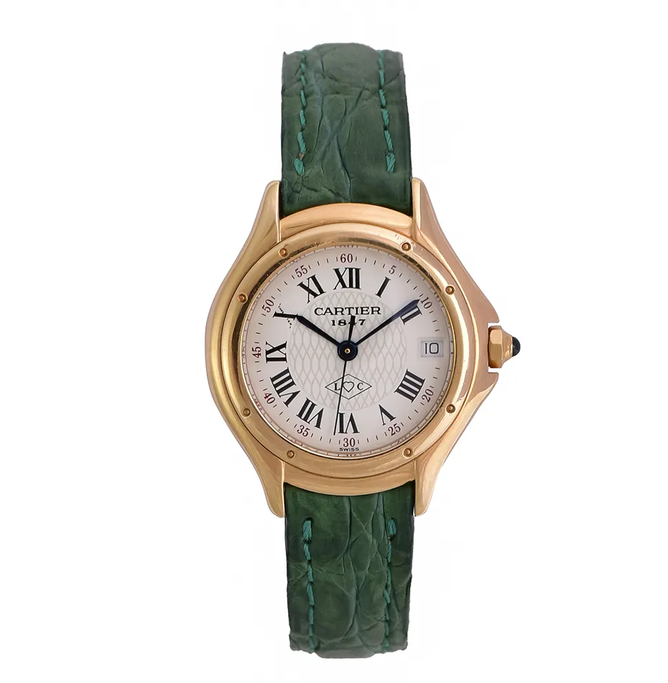 Cartier Cougar 11711 28mm Oro Amarillo 18k Crema