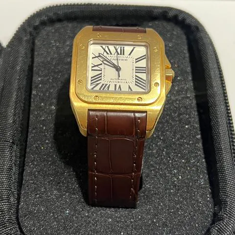 Cartier Santos 100 2880 100mm Yellow gold Silver 5