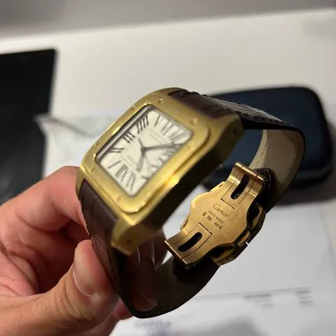 Cartier Santos 100 2880 100mm Yellow gold Silver 11