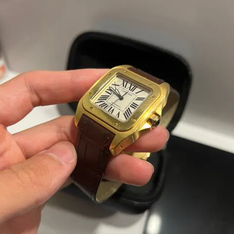 Cartier Santos 100 2880 100mm Yellow gold Silver 14