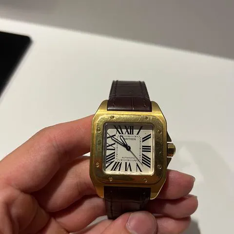 Cartier Santos 100 2880 100mm Yellow gold Silver 16