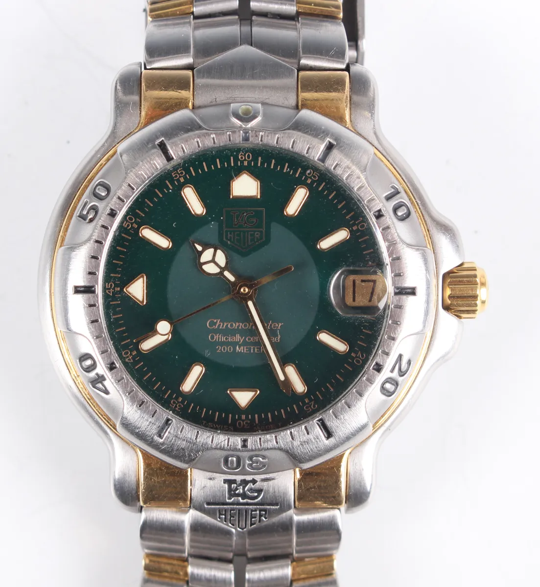 TAG Heuer 6000 WH5253-KI 36mm Yellow gold and stainless steel Green