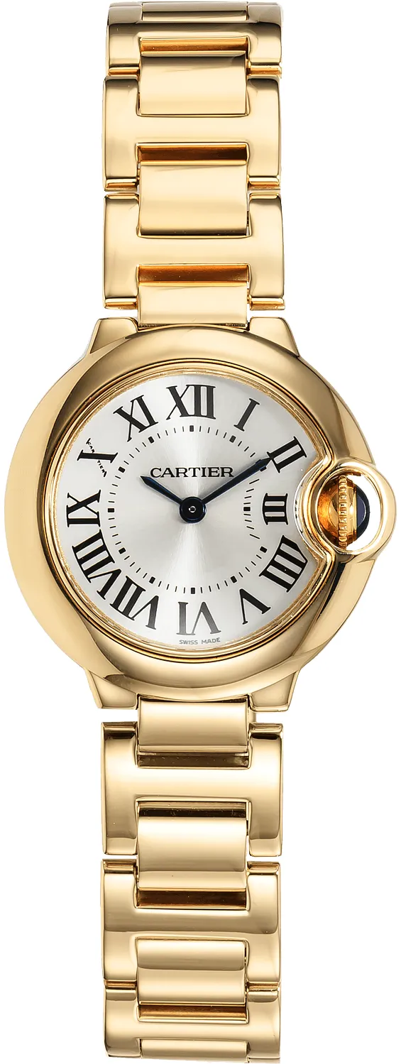 Cartier Ballon Bleu W69001Z2 28mm Yellow gold Silver Gray