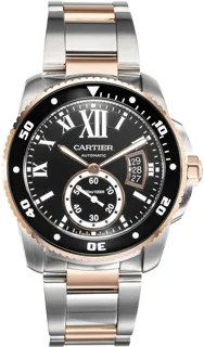 Cartier Calibre de Cartier W7100054 Rose gold and Stainless steel Black