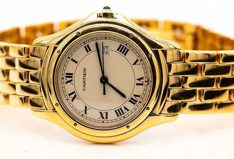 Cartier Cougar 887904 33mm Yellow gold Champagne 2