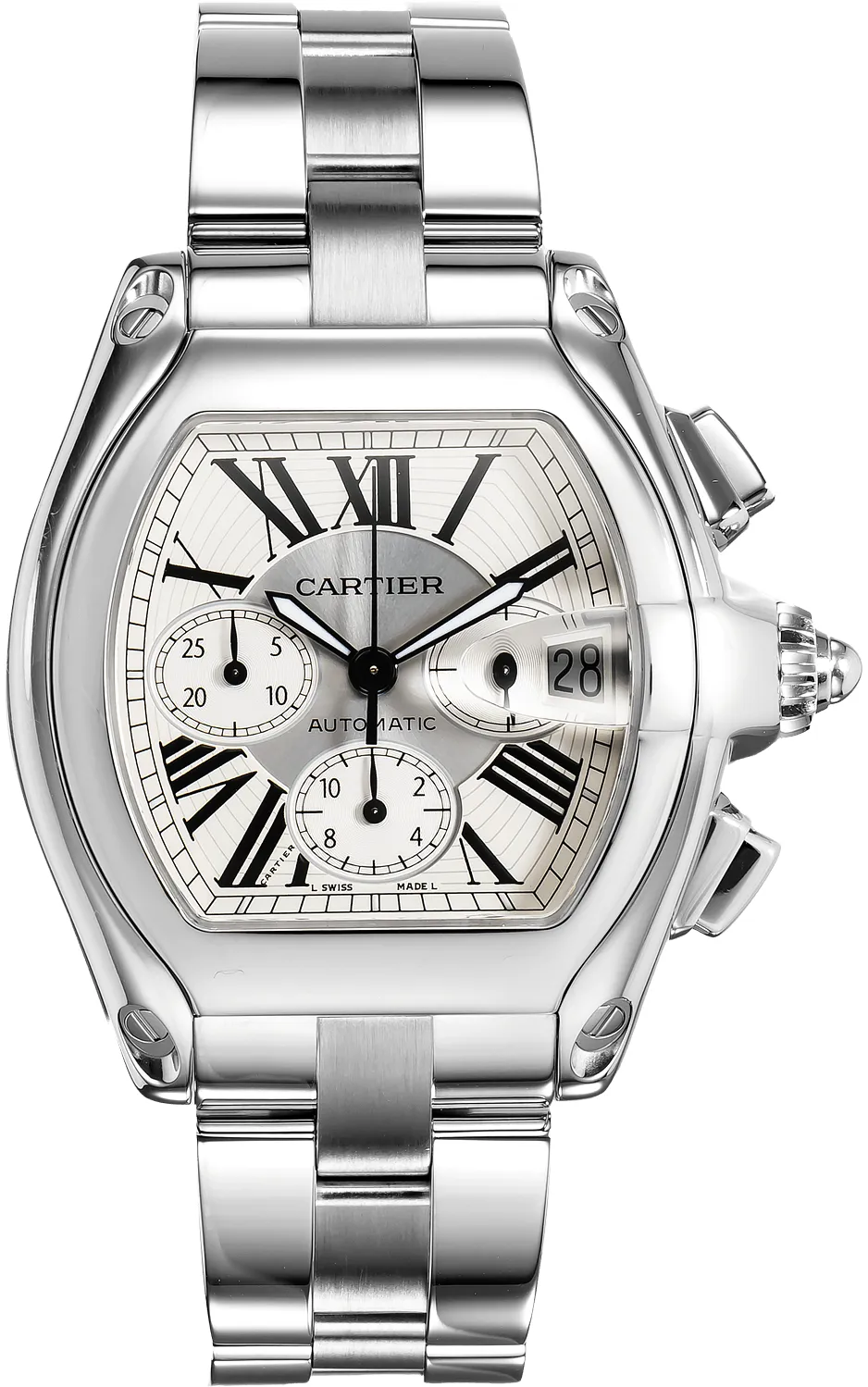 Cartier Roadster W62006X6 38mm Stainless steel Silver Gray