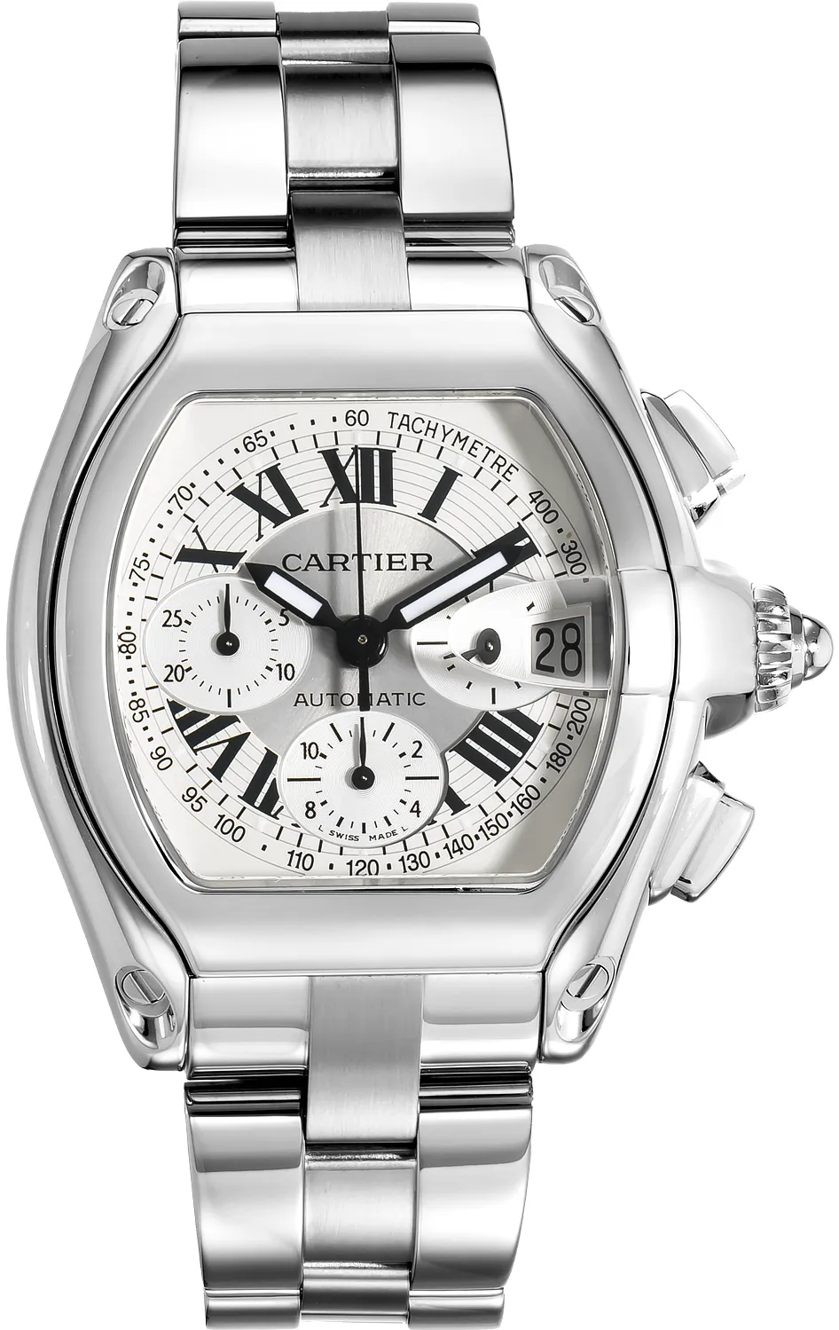 Cartier Roadster W62006X6 38mm Stainless steel Silver