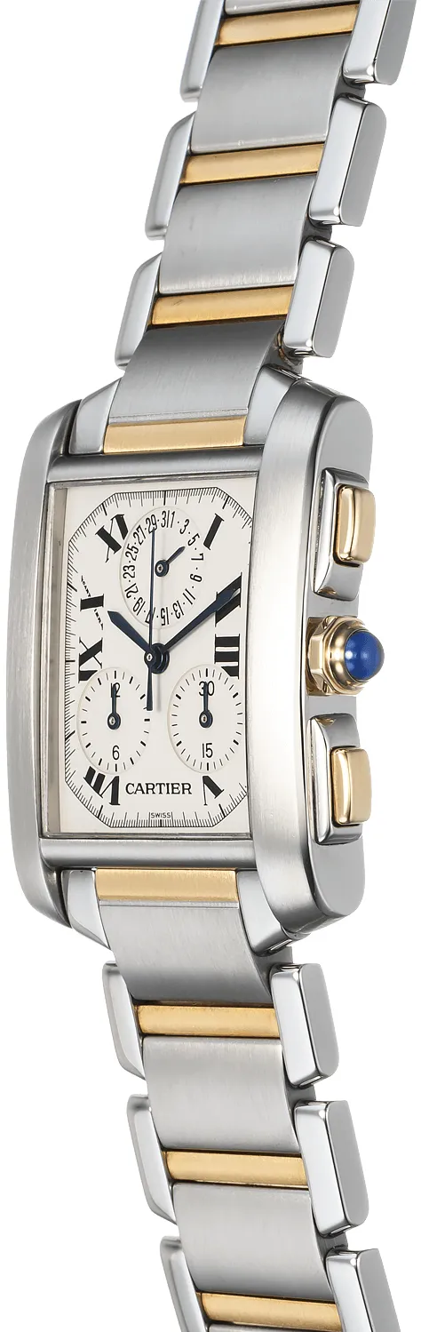 Cartier Tank Française W51004Q4 28mm Yellow gold and Stainless steel Silver Gray 1