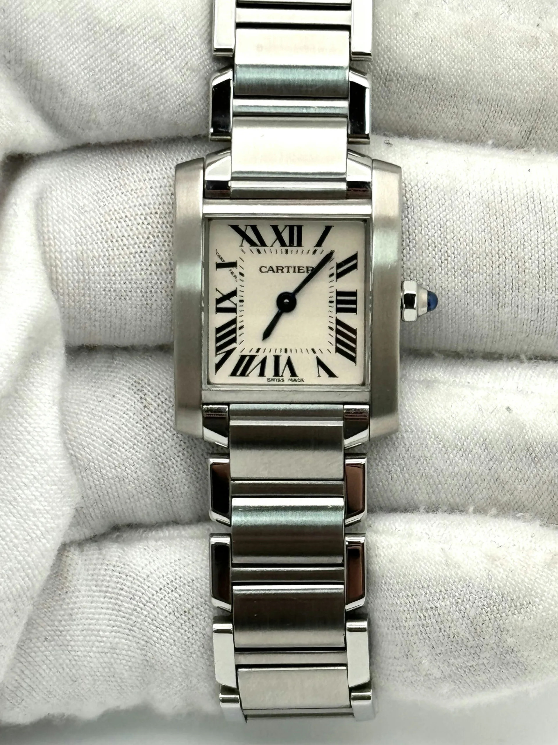 Cartier Tank Française W51008Q3 20mm Stainless steel White