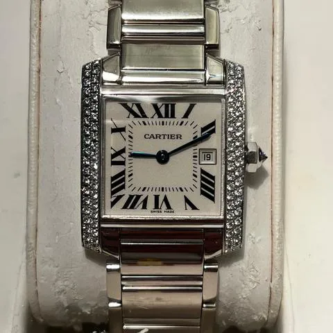 Cartier Tank Française WE1002S3 20mm White gold White