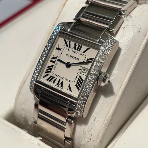 Cartier Tank Française WE1002S3 20mm White gold White 1