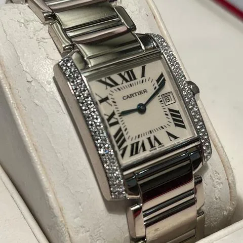 Cartier Tank Française WE1002S3 20mm White gold White 2