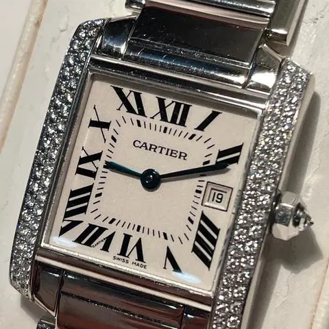 Cartier Tank Française WE1002S3 20mm White gold White 3