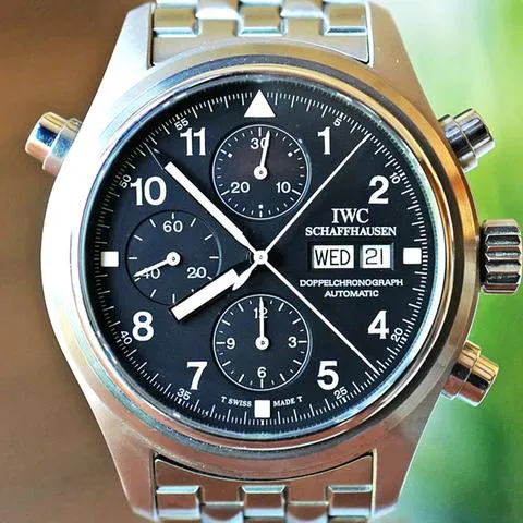 IWC Pilot Double Chronograph IW3713 42mm Stainless steel Black