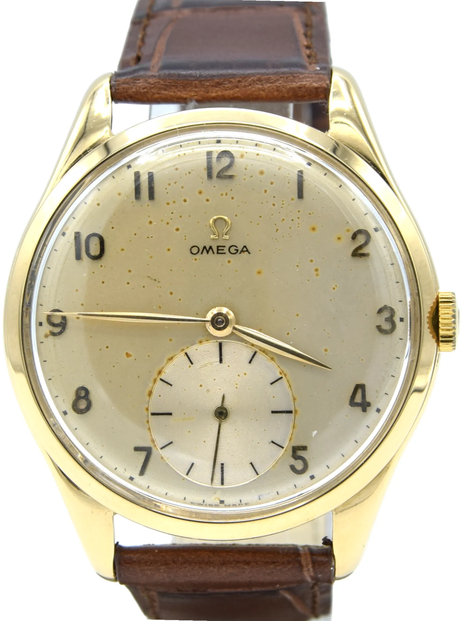 Omega Jumbo 2620 38mm Yellow gold Silver