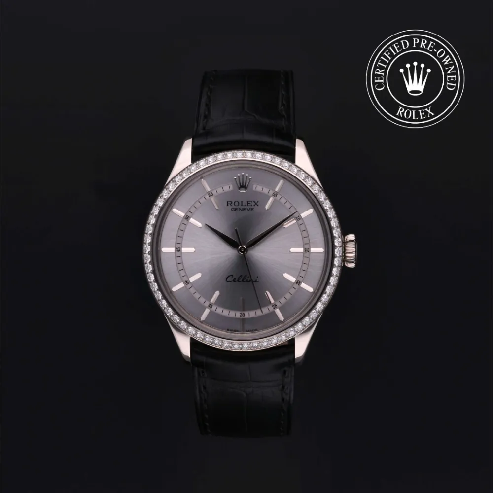 Rolex Cellini 50709RBR 39mm White gold Silver