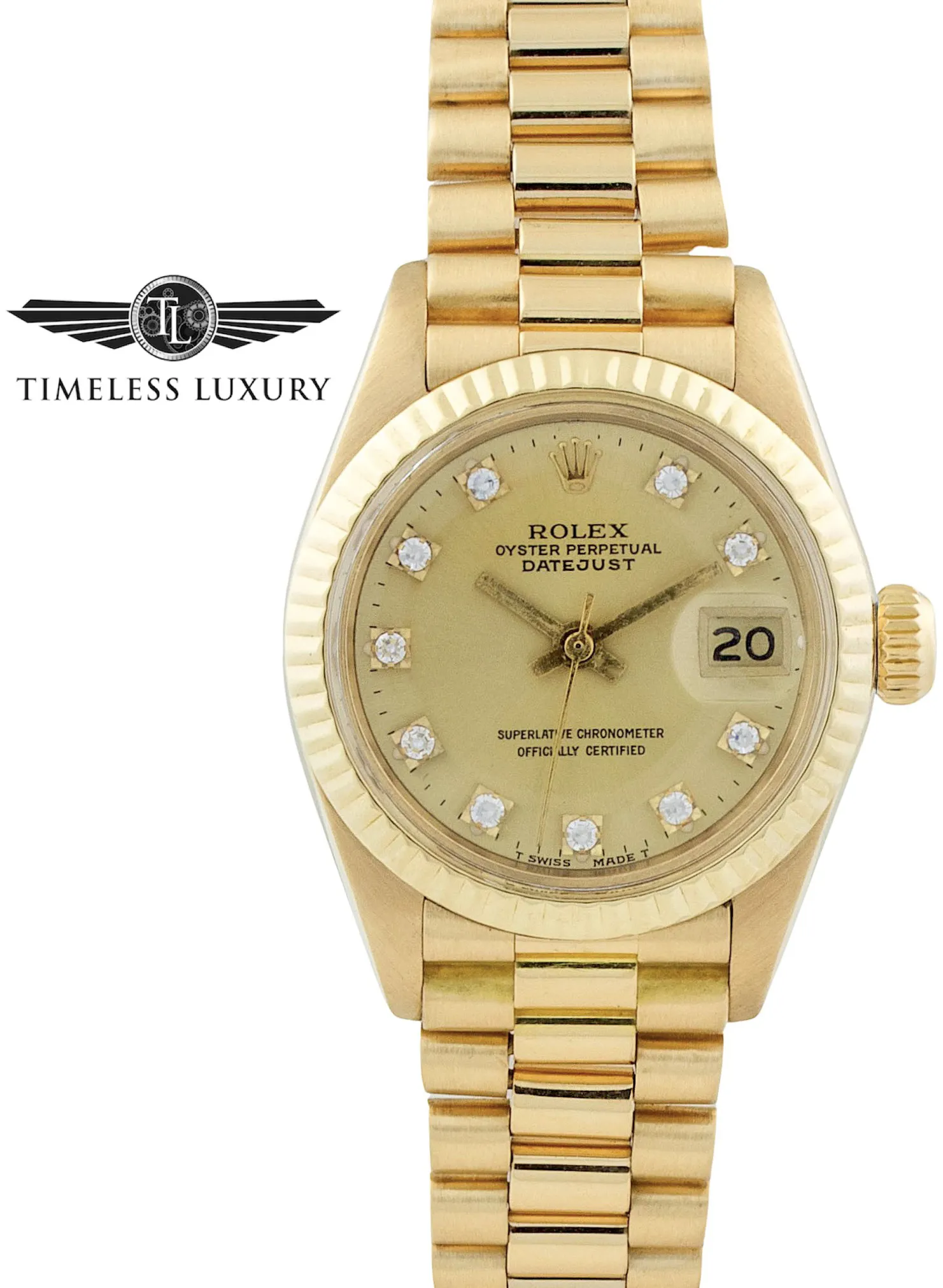 Rolex Datejust 6917 26mm Yellow gold and 18k yellow gold Champagne