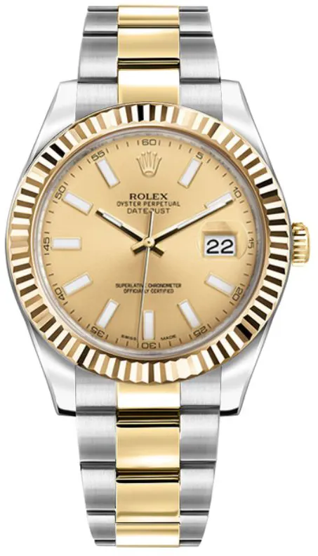 Rolex Datejust II 116333 41mm Yellow gold and Stainless steel Champagne