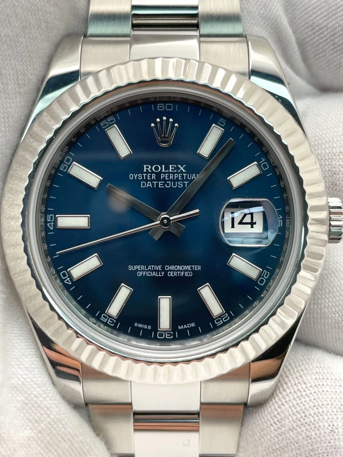 Rolex Datejust II 116334 41mm Stainless steel Blue