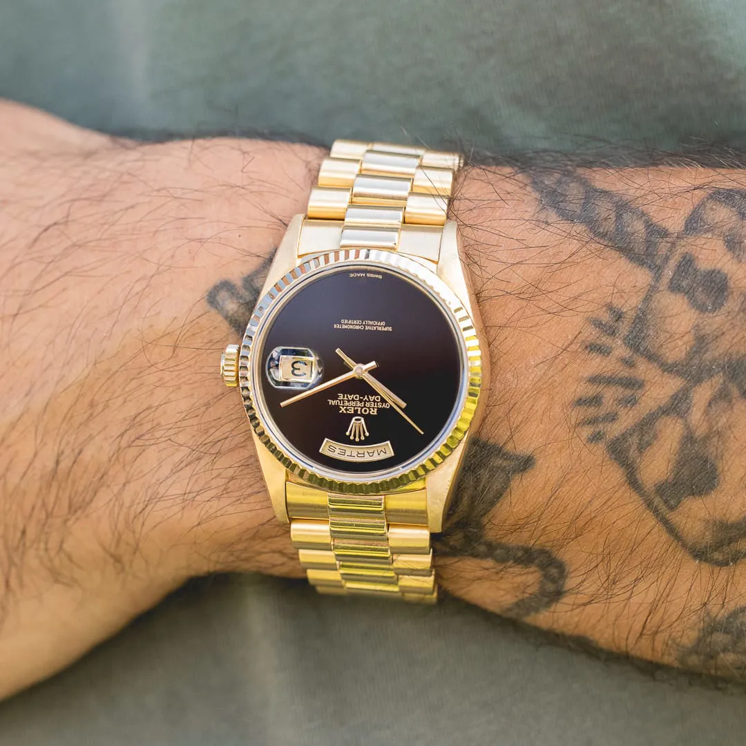 Rolex Day-Date 36 18238 36mm Yellow gold Onyx 13