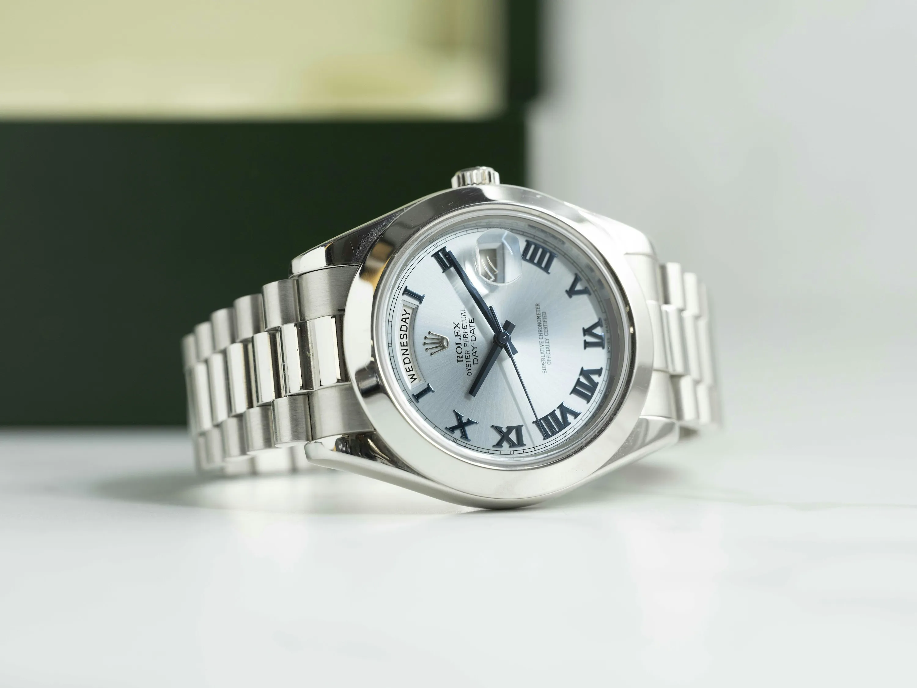 Rolex Day-Date II 218206 41mm Platinum Blue