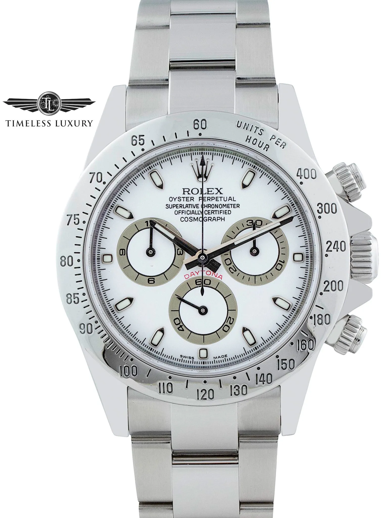 Rolex Daytona 116520 40mm Stainless steel White