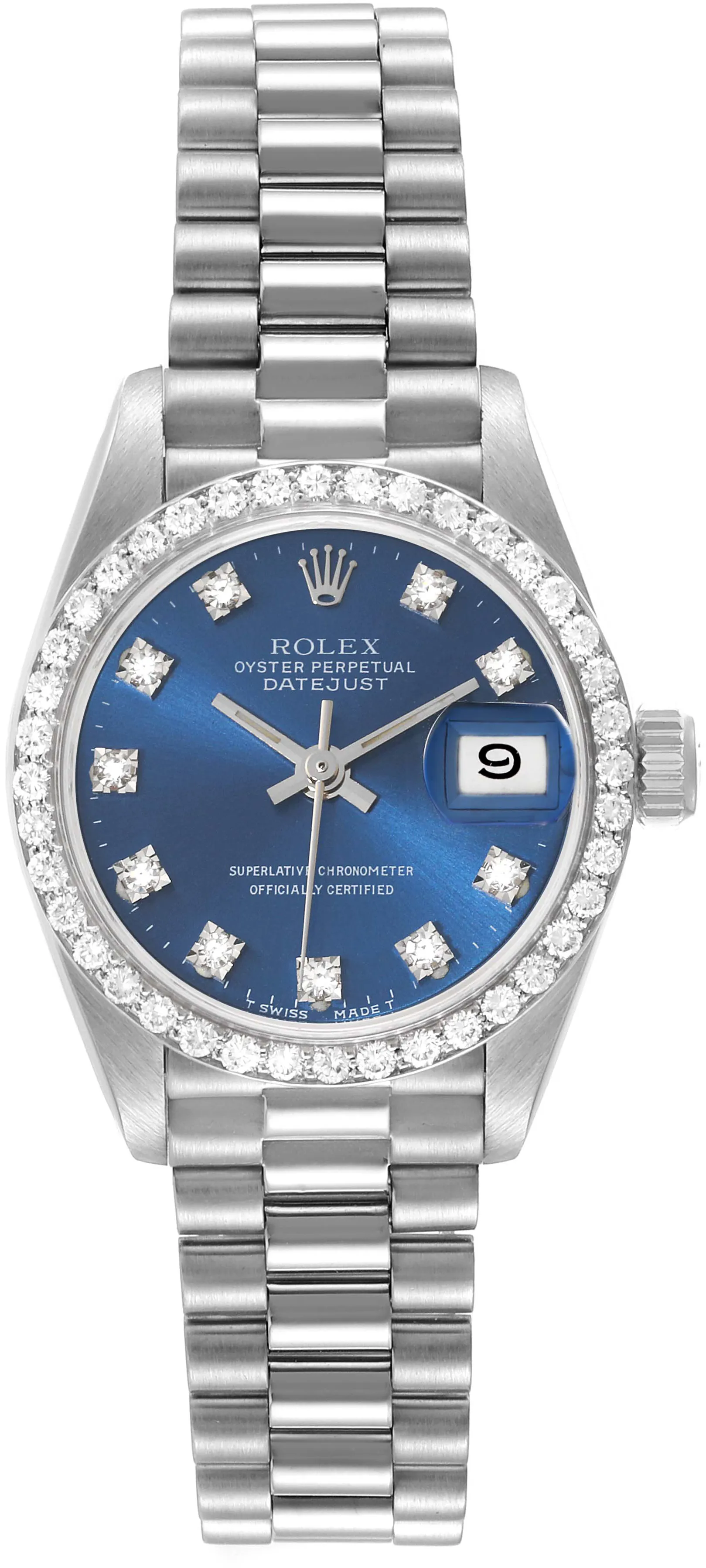 Rolex Lady-Datejust 69139 26mm White gold Blue